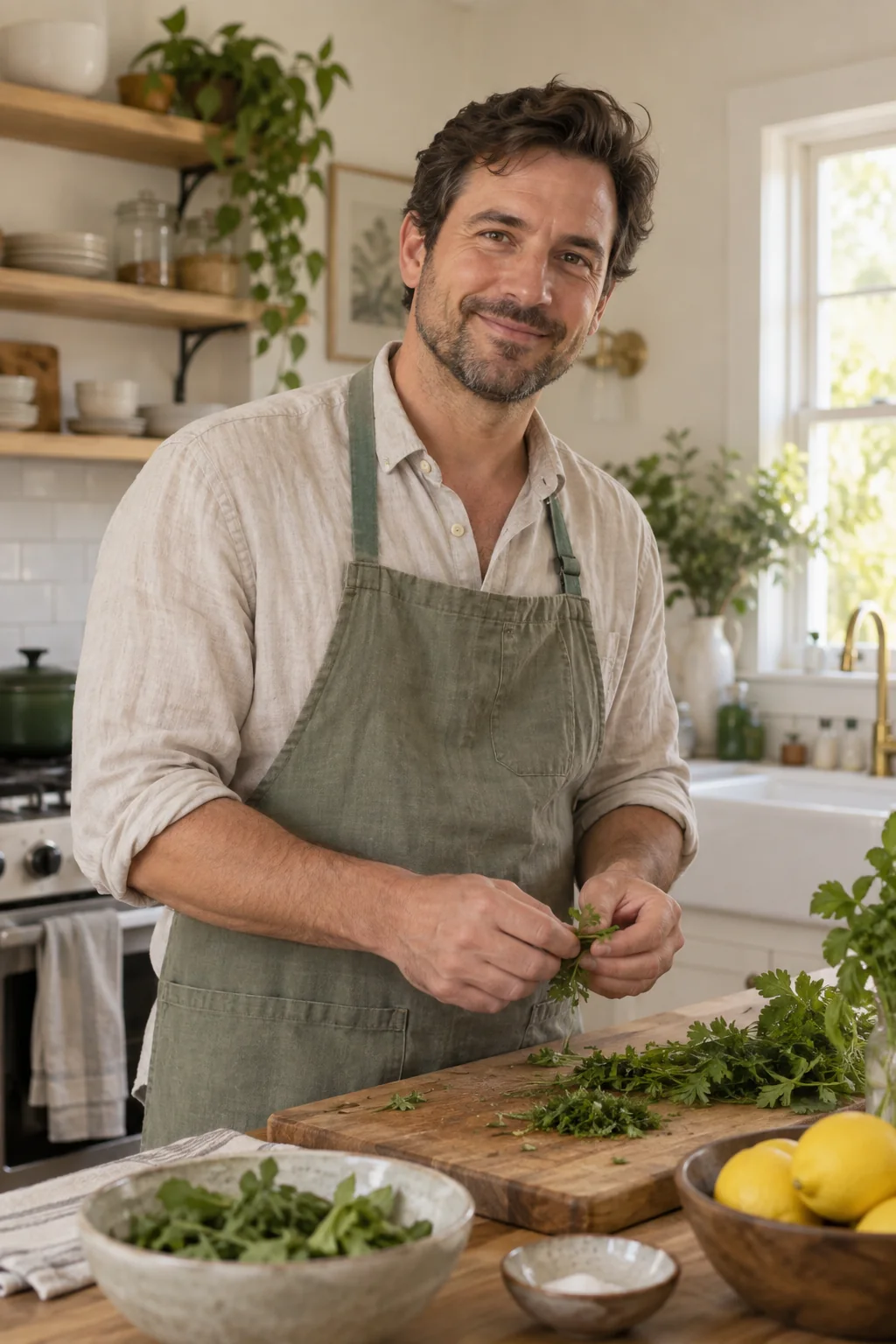 Michael Tornwood in his home kitchen
